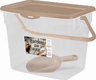 Контейнер для муки Plast Team, с совком для сыпучих продуктов, 4,5л, 244х180х180 (PT3057)