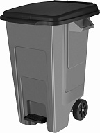 Бак для мусора Фристайл с крышкой, на колесах, с педалью, 130 л  (HDPE)