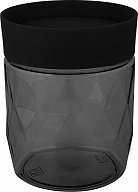 Банка для сыпучих продуктов Plast Team коллекция BLACK, 0,5л, круглая, 95х95х100 (PT1701)