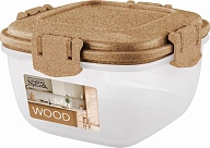 Контейнер для продуктов Sugar&Spice коллекция Wood, с защелками, герметичный, 0,35л, квадратный, 120х120х70 (SE2239)