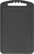 Доска разделочная Plast Team коллекция BLACK, с желобком для стока жидкости и ручкой, прямоугольная, 237х150х4 (PT1490)