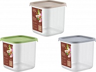 Банка для сыпучих продуктов Sugar&Spice коллекция Vanilla, система идентификации крышек, гибкая крышка, 0,8л, квадратный, 105х105х105 (SE168410)