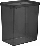 Банка для сыпучих продуктов Plast Team коллекция BLACK, 1,1л, прямоугольная, 125х85х142 (PT1707)