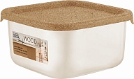 Контейнер для продуктов Sugar&Spice коллекция Wood, система идентификации крышек, гибкая крышка, 0,8л, квадратный, 125х125х65 (SE168010)