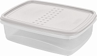 Контейнер для продуктов Plast Team PATTERN FLEX, с гибкой полиэтиленовой крышкой, 1,3л, прямоугольный, 202х150х60 (PT1132)